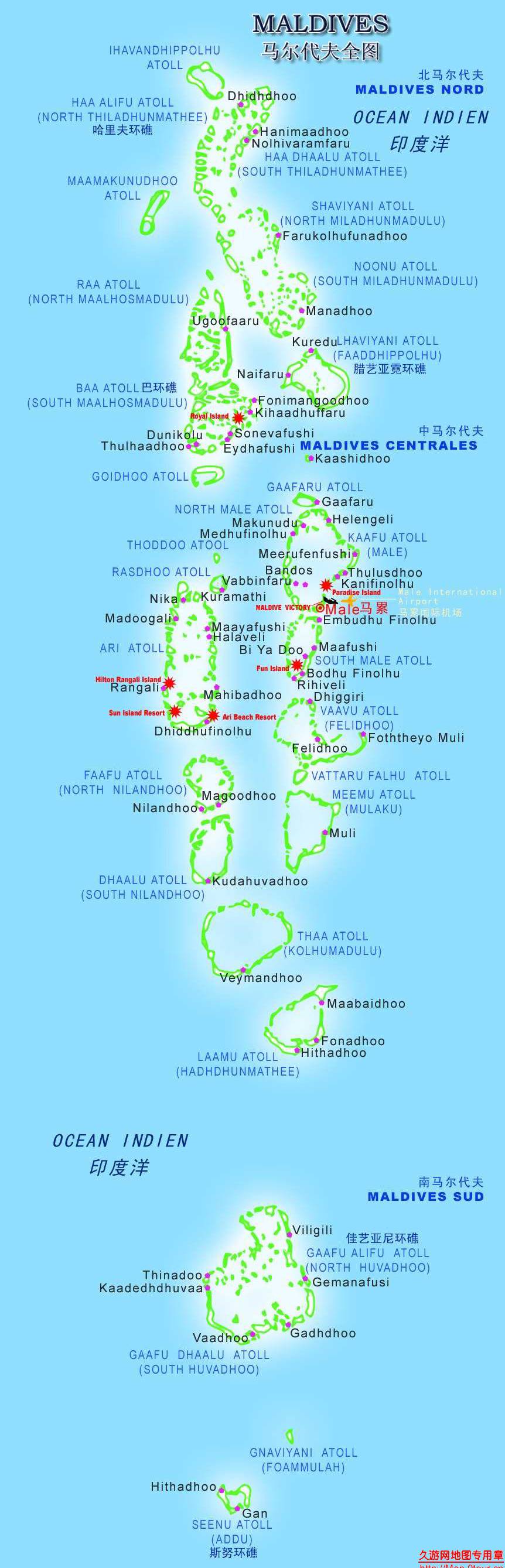 马尔代夫旅游地图